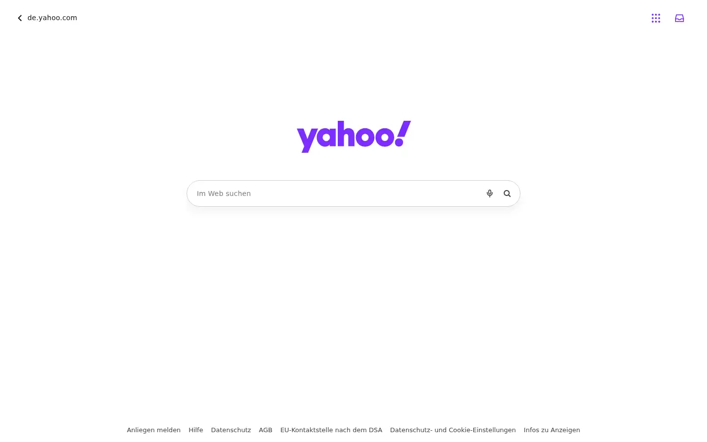 Screenshot of de.search.yahoo.com