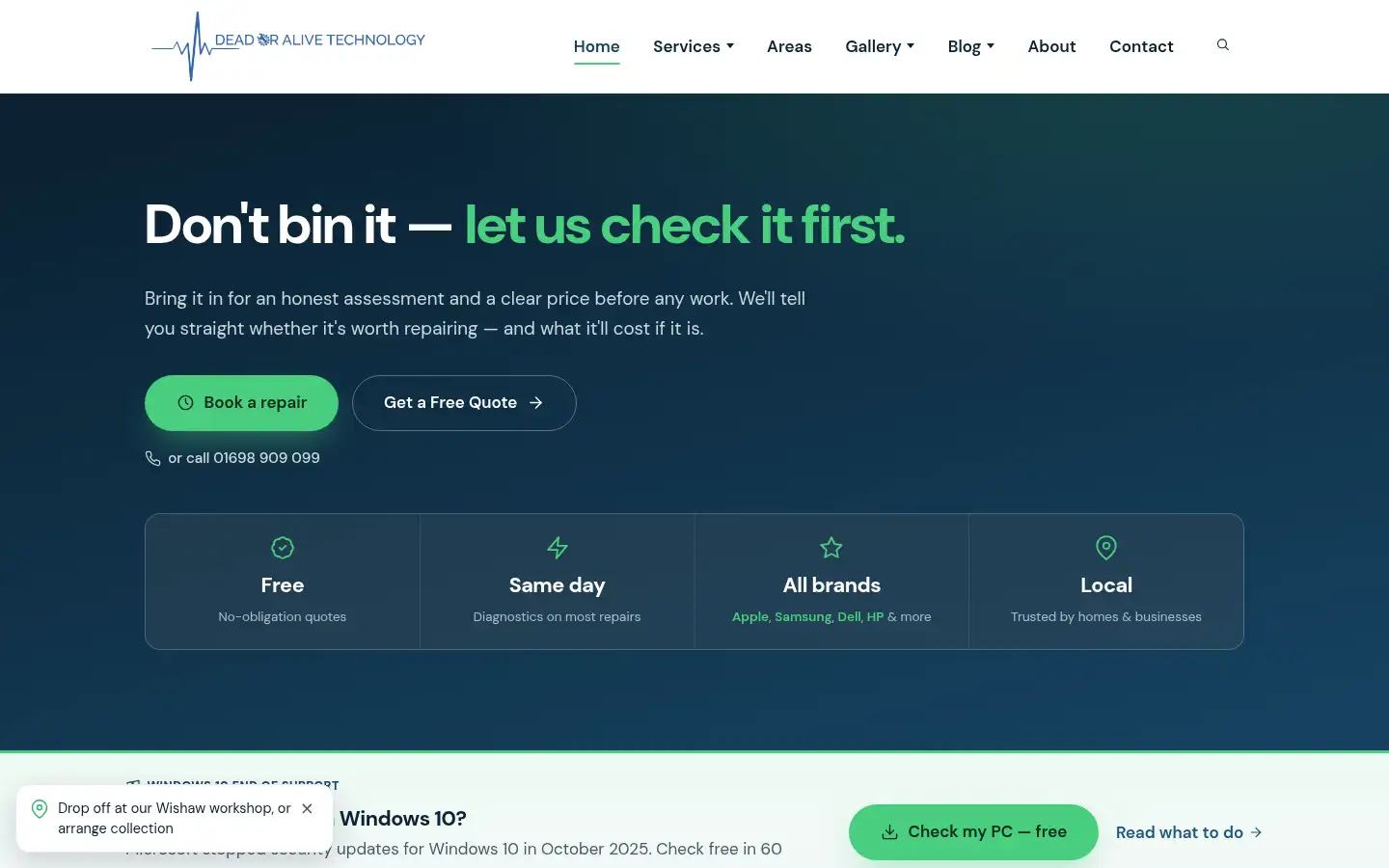 Screenshot of deadoralivetechnology.com