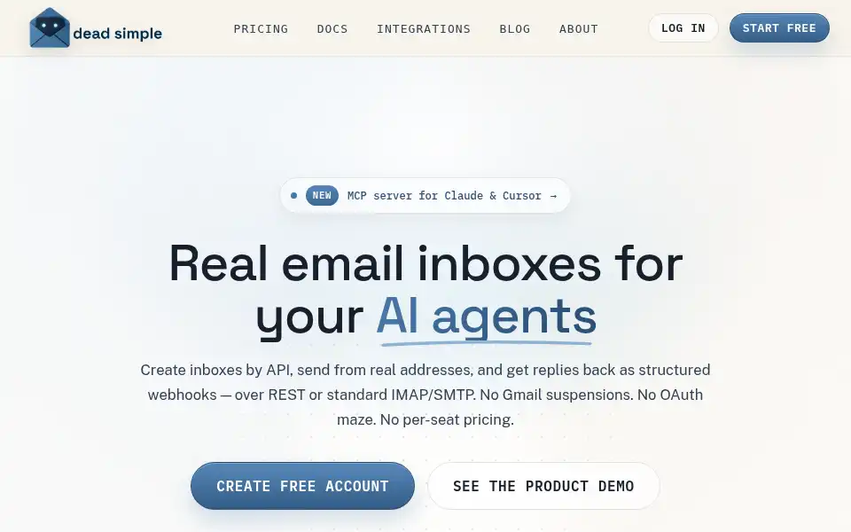 Screenshot of deadsimple.email