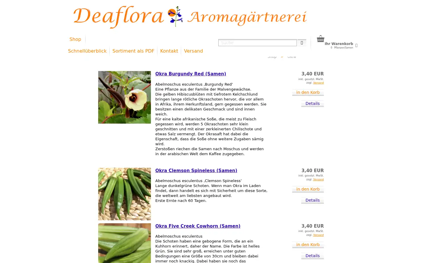 Screenshot of deaflora.de