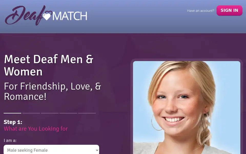 Screenshot of deafmatch.co.uk
