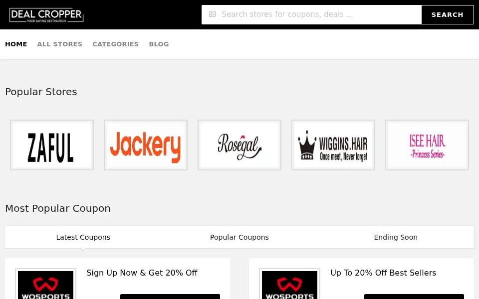 Screenshot of dealcropper.com