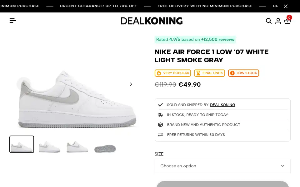 Screenshot of dealkoning.com