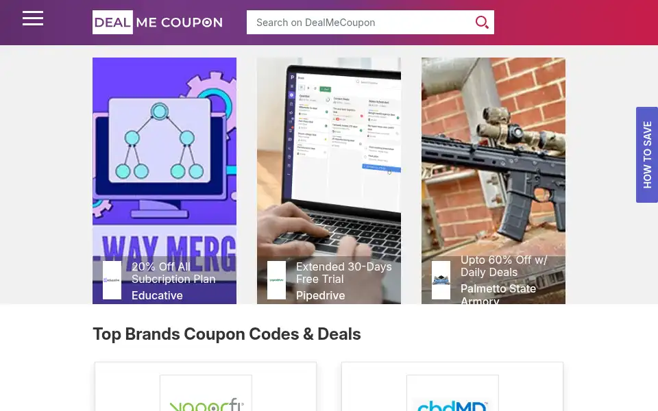Screenshot of dealmecoupon.com