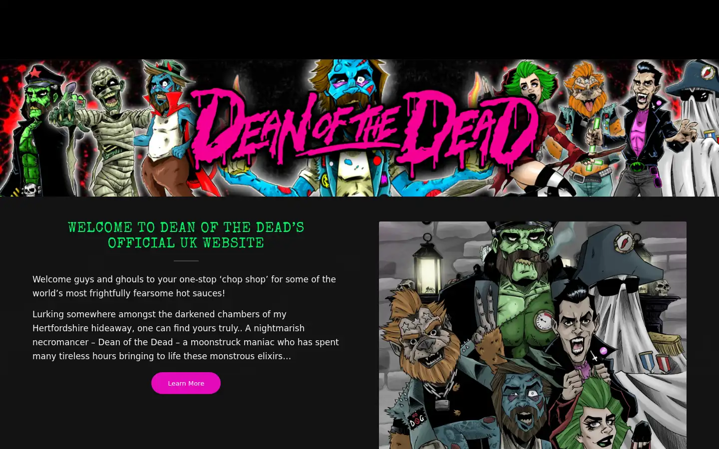 Screenshot of deanofthedead.com