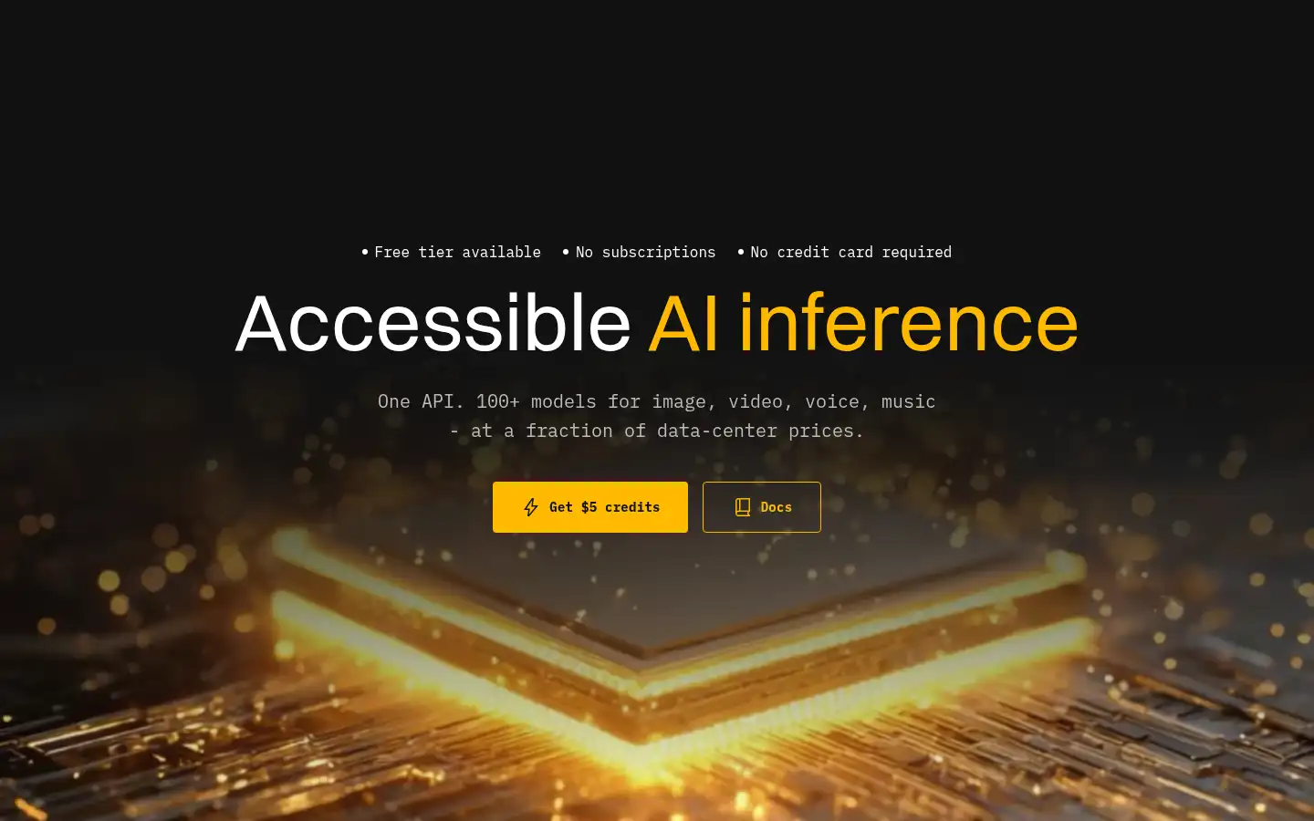 Screenshot of deapi.ai