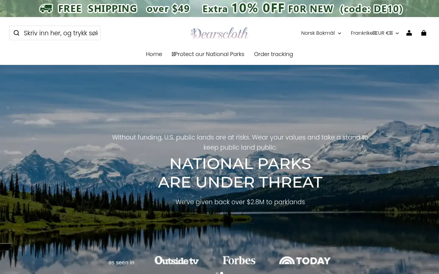 Screenshot of dearscloth.com