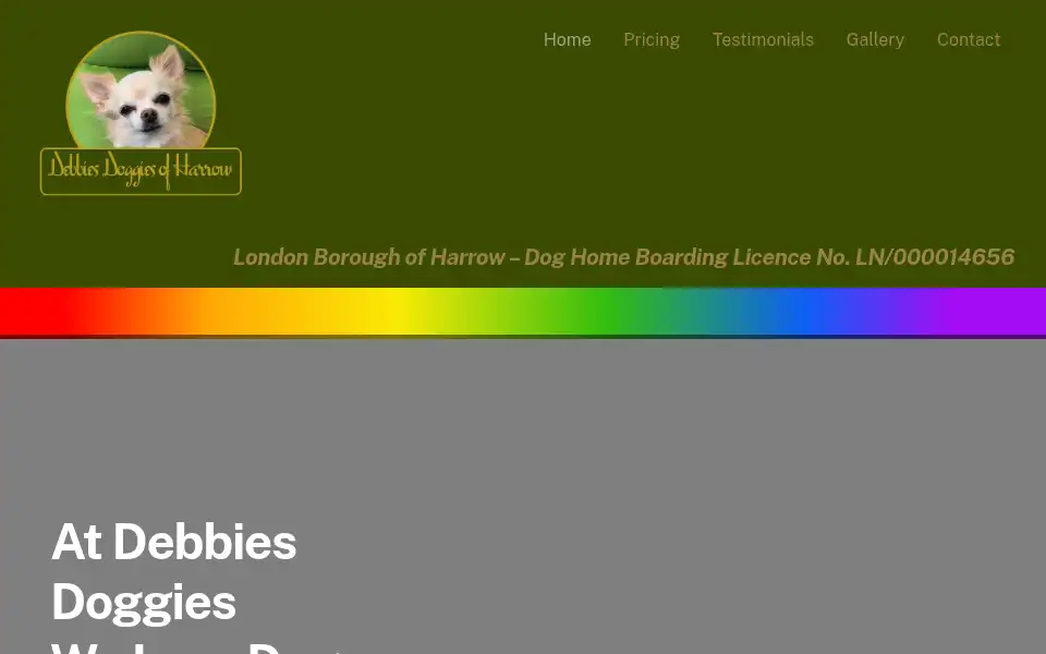 Screenshot of debbiesdoggiesofharrow.co.uk