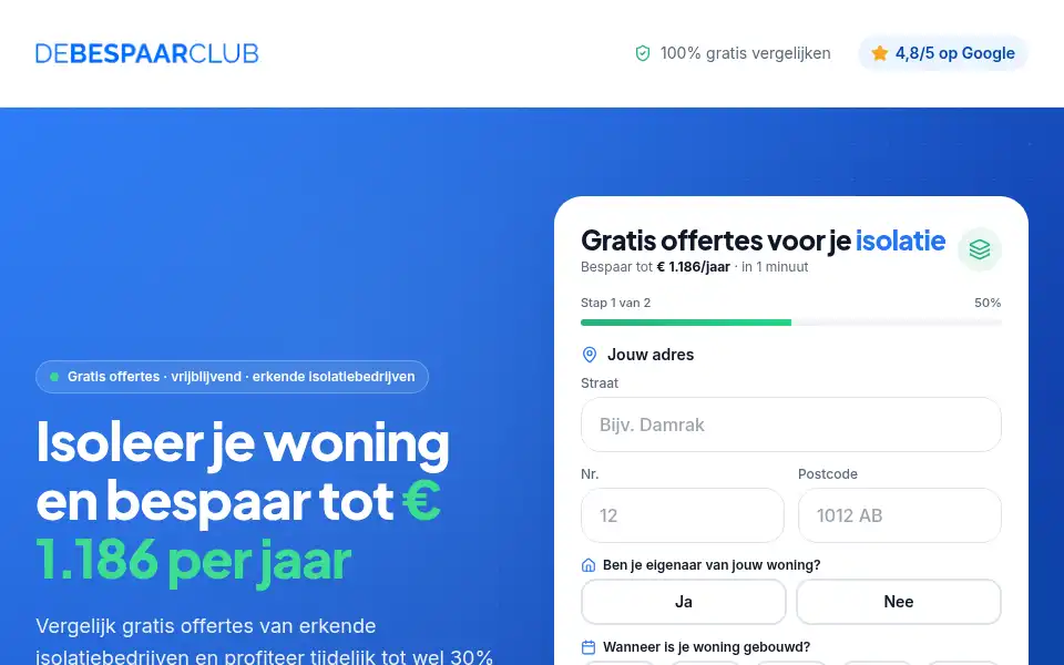 Screenshot of debespaarclub.com