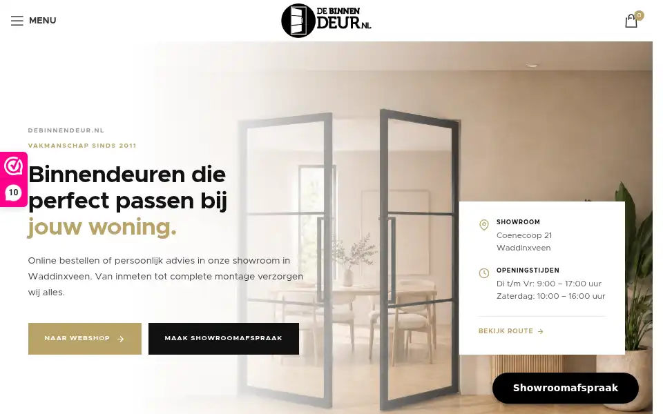 Screenshot of debinnendeur.nl