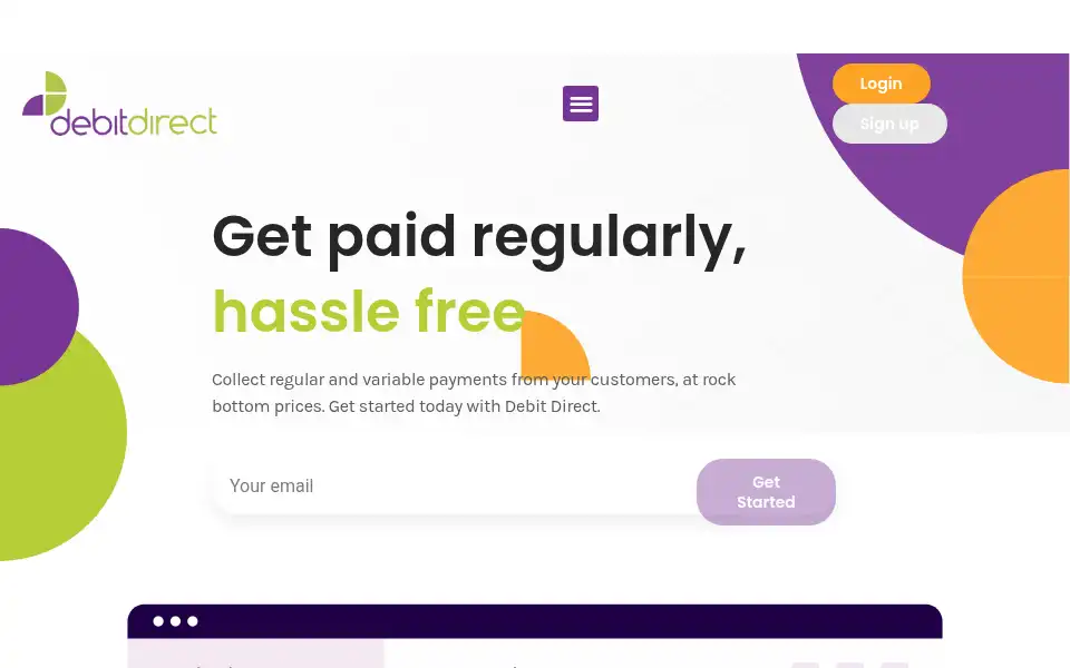Screenshot of debitdirect.co.uk