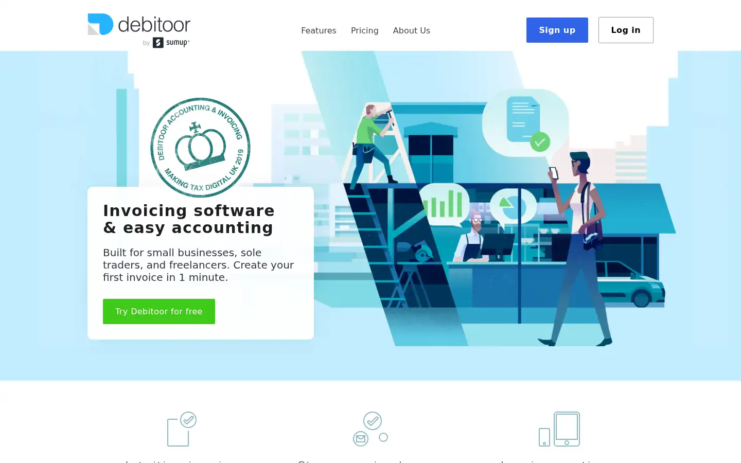 Screenshot of debitoor.com
