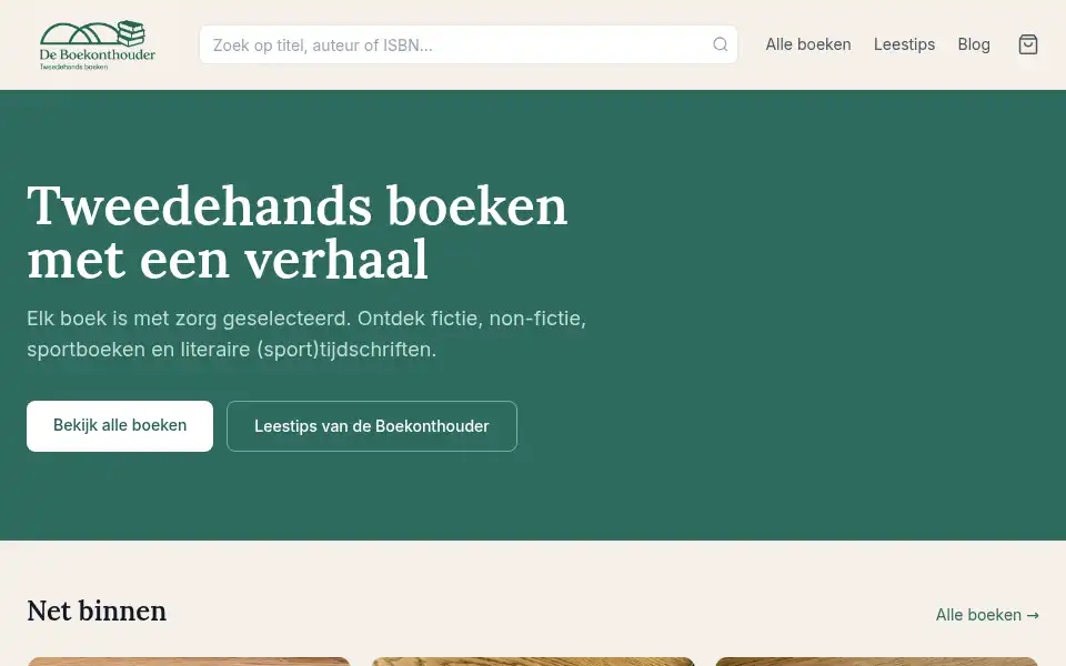 Screenshot of deboekonthouder.nl