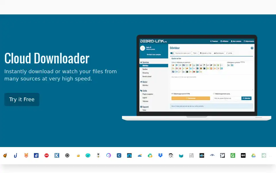 Screenshot of debrid-link.com