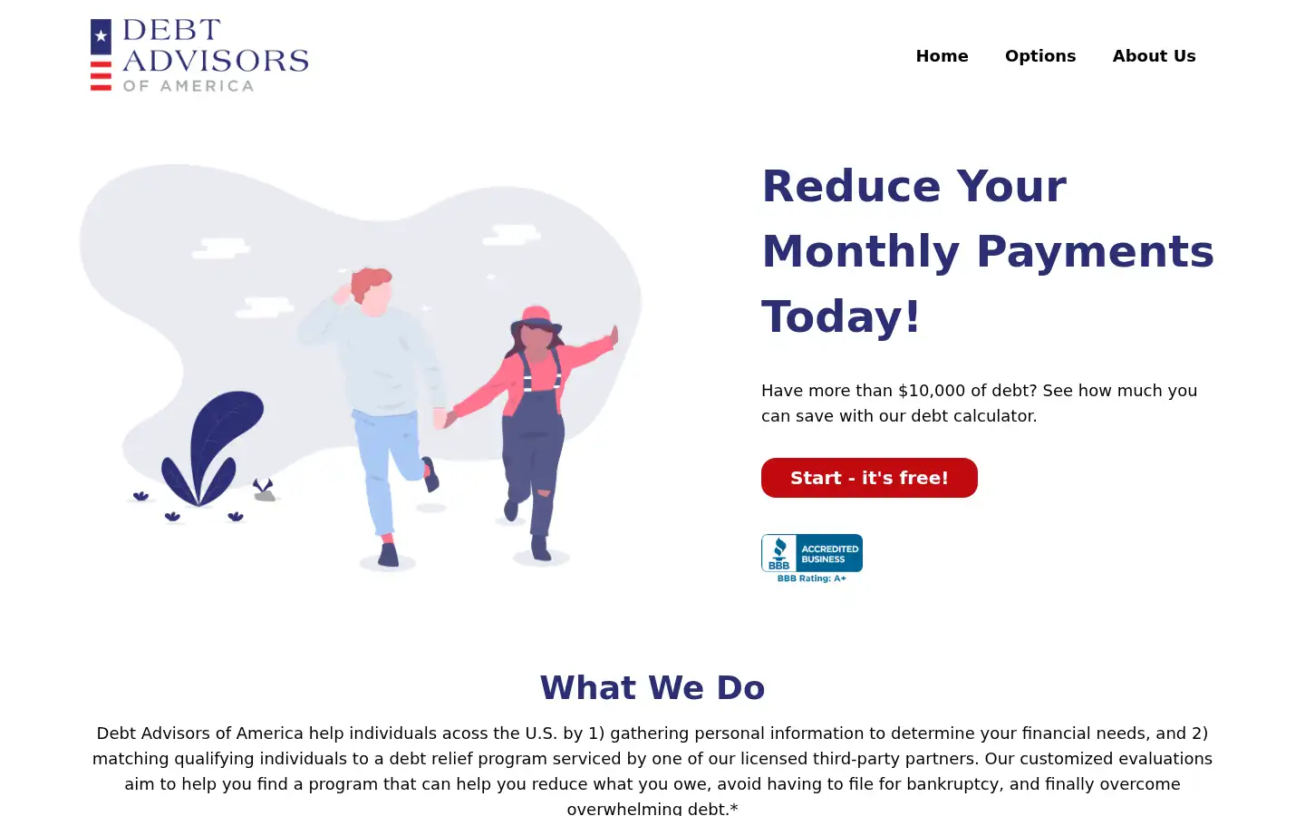 Screenshot of debtadvisorsofamerica.com