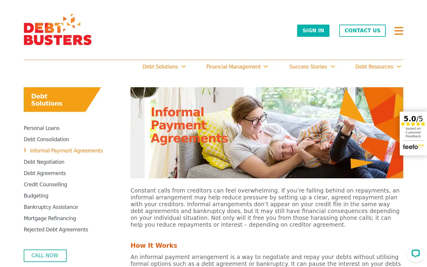 Screenshot of debtbusters.com.au