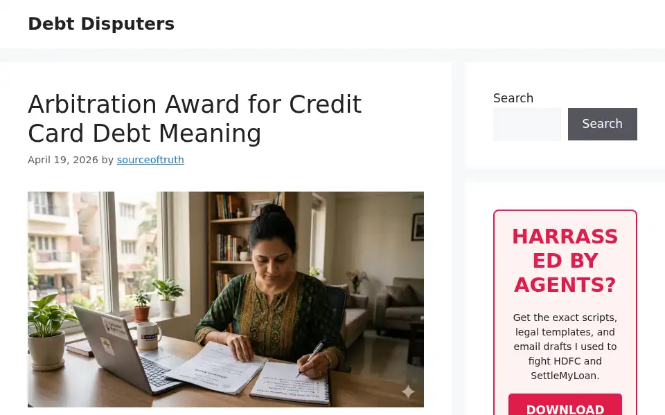 Screenshot of debtdisputers.com
