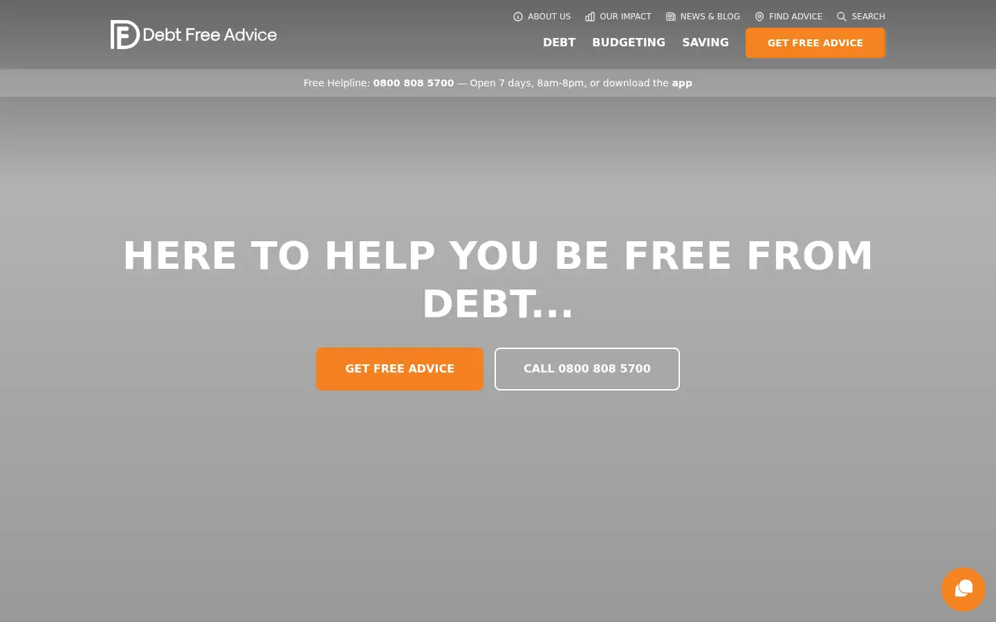 Screenshot of debtfreeadvice.com