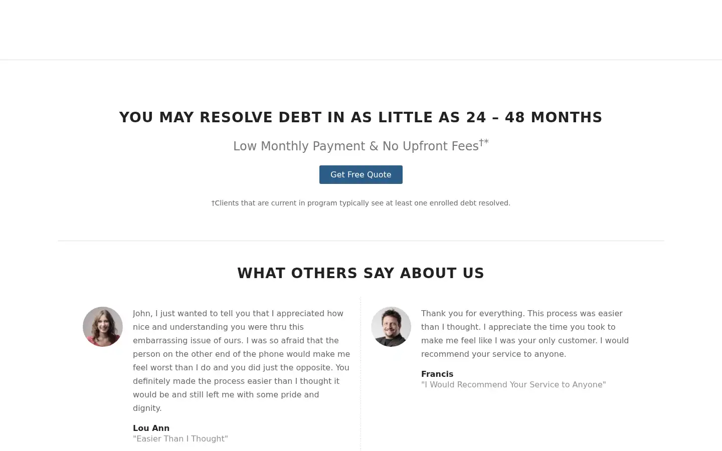 Screenshot of debtmerica.com
