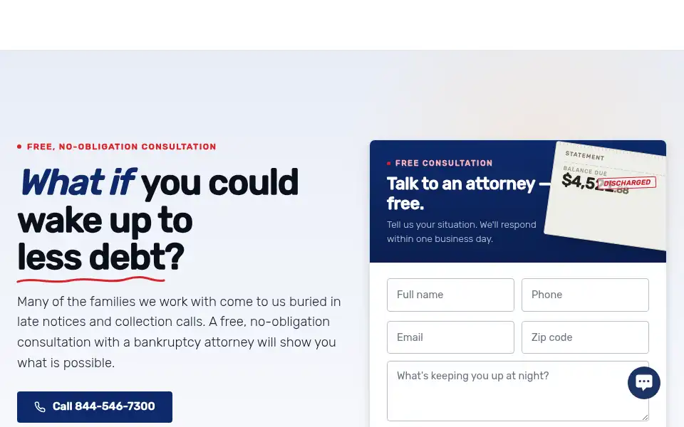 Screenshot of debtstoppers.com
