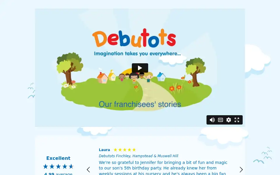 Screenshot of debutots.co.uk