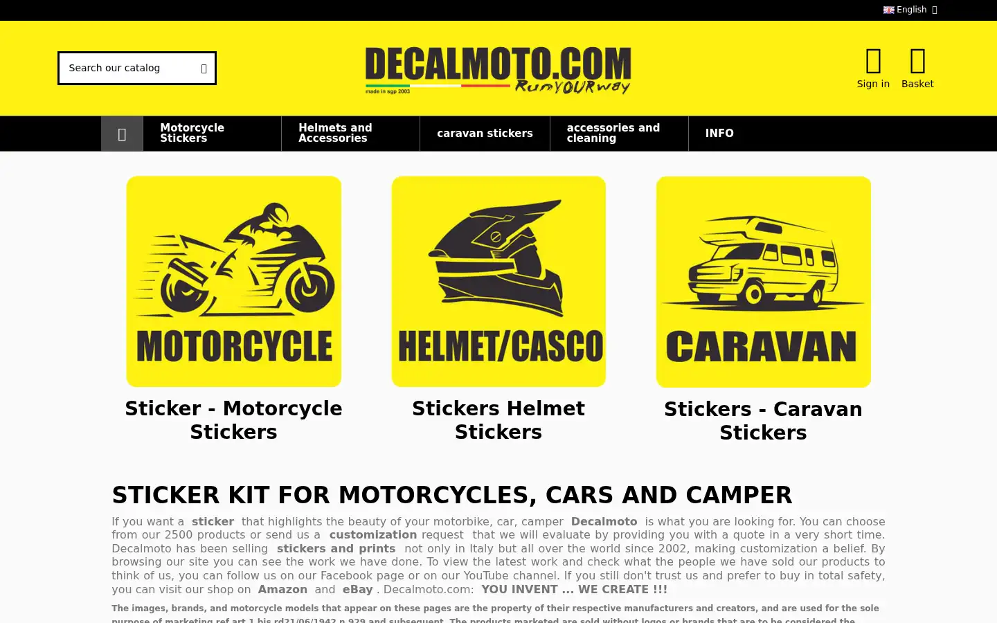Screenshot of decalmoto.com