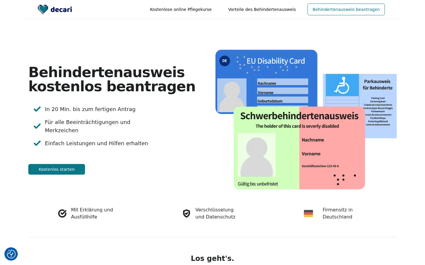 Screenshot of decari.de