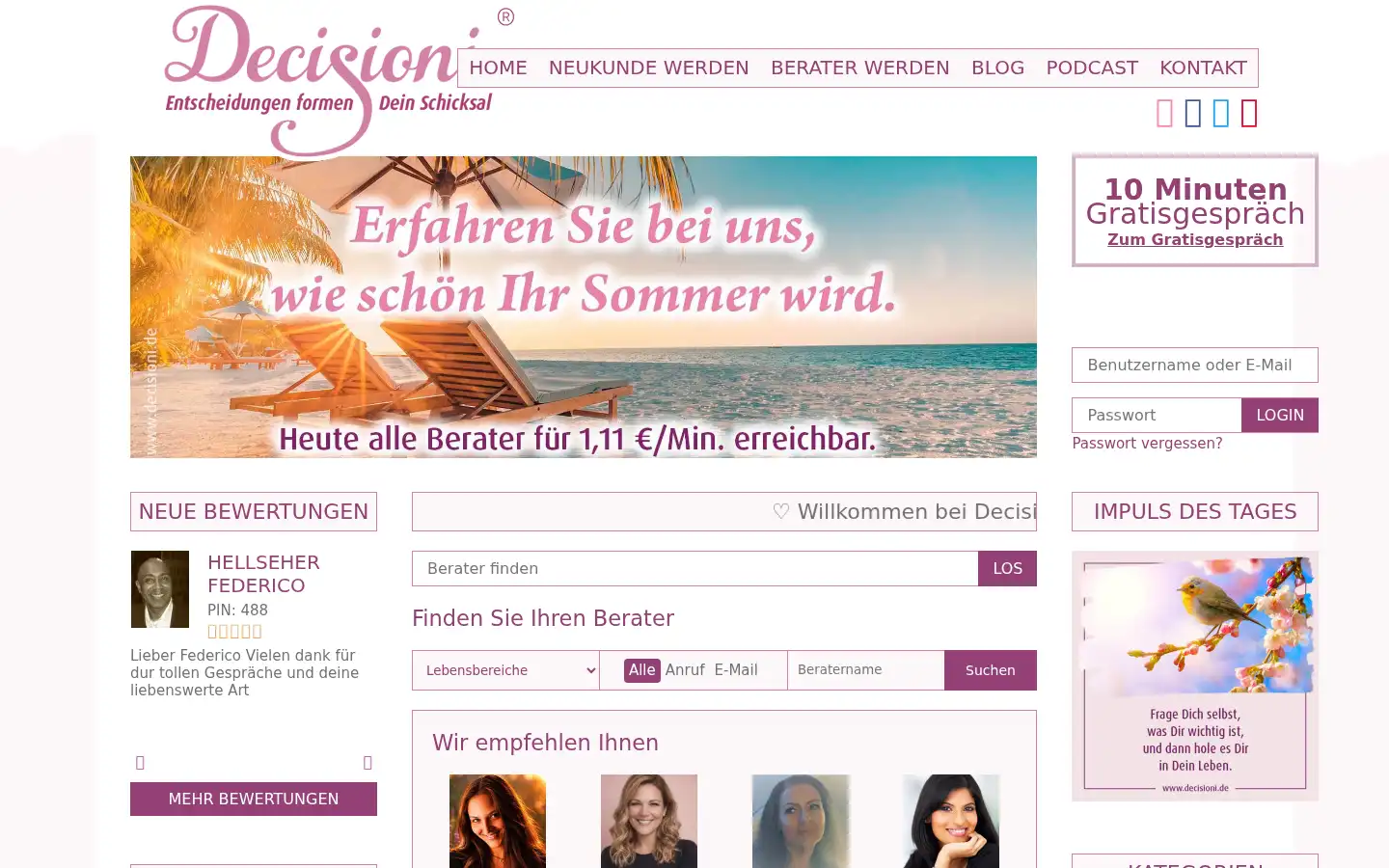 Screenshot of decisioni.de