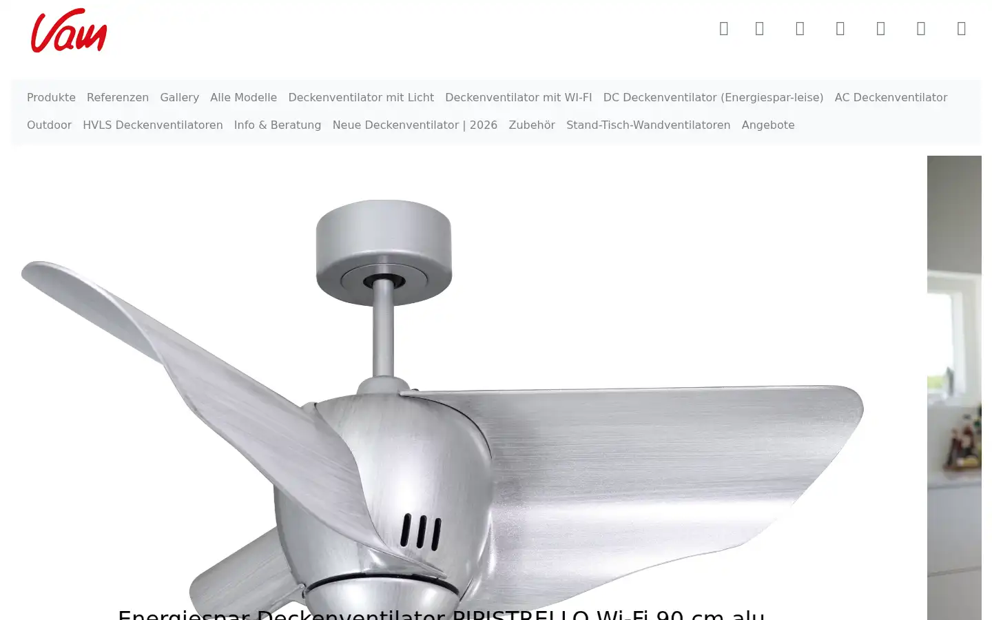Screenshot of deckenventilator.com