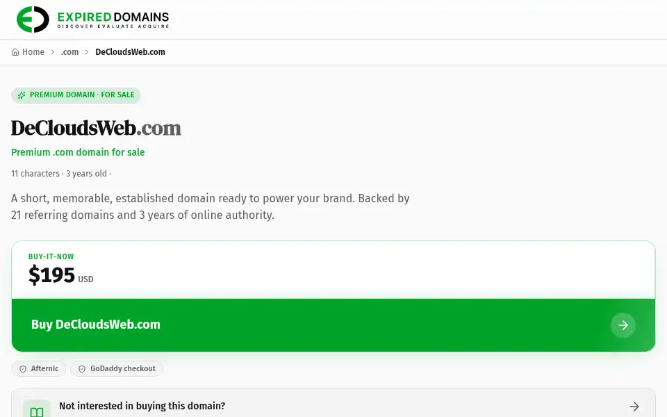 Screenshot of decloudsweb.com