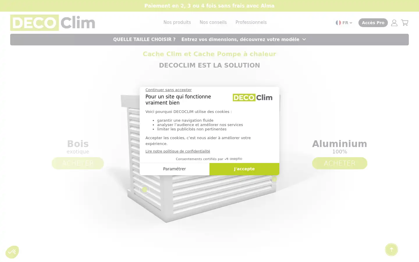 Screenshot of decoclim.fr