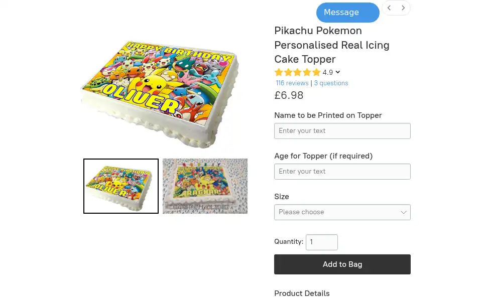 Screenshot of decorcaketoppers.co.uk