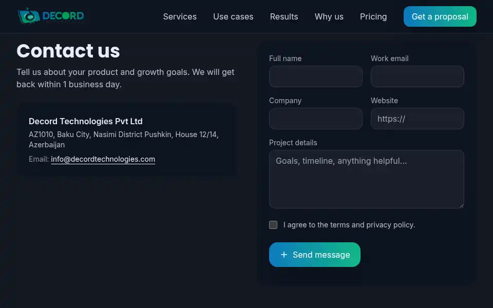 Screenshot of decordtech.com
