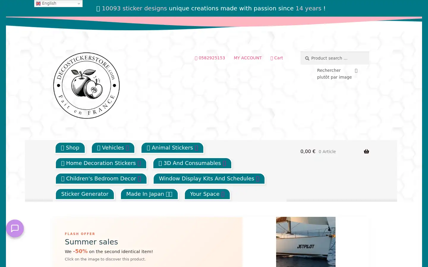 Screenshot of decostickerstore.com