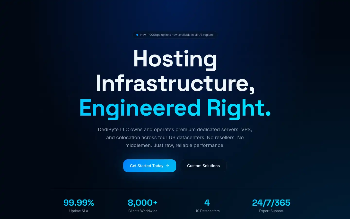 Screenshot of dedibyte.com