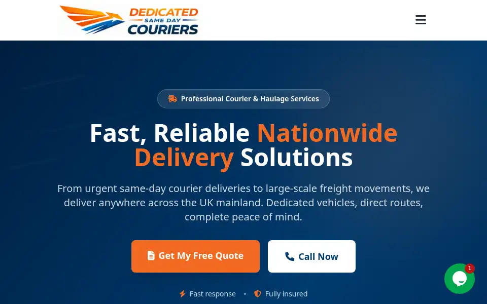 Screenshot of dedicated-couriers.com