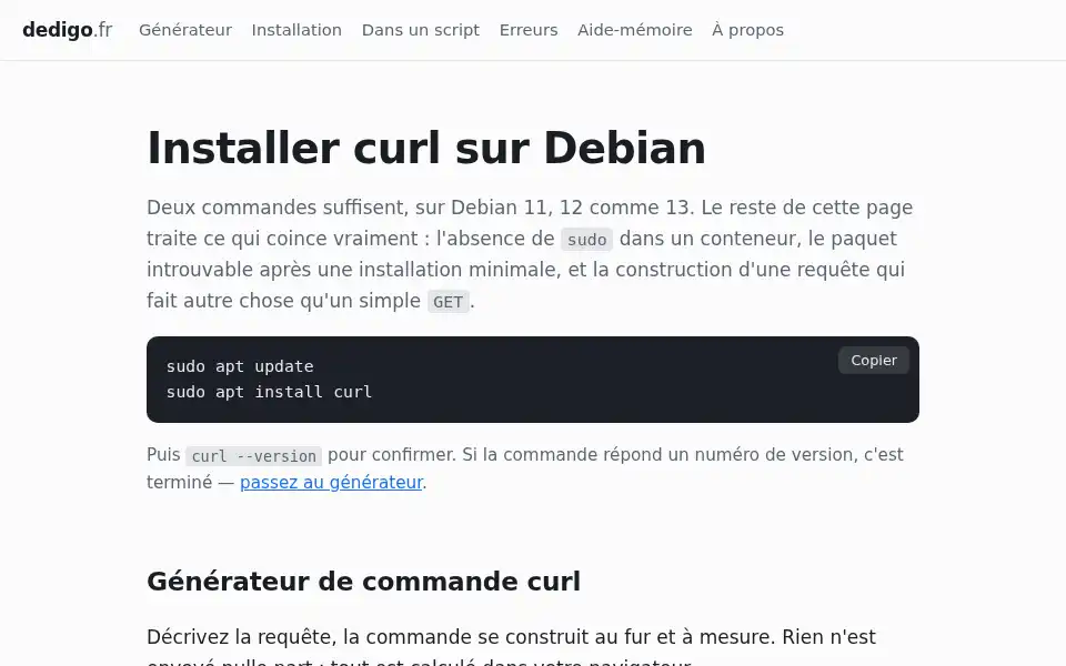 Screenshot of dedigo.fr