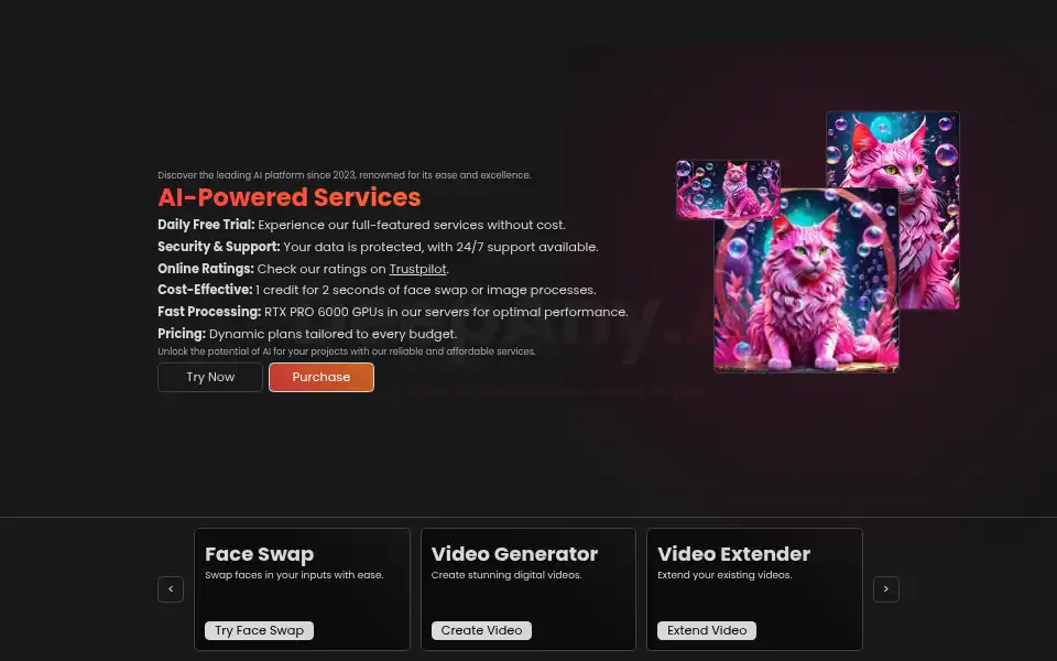 Screenshot of deepany.ai