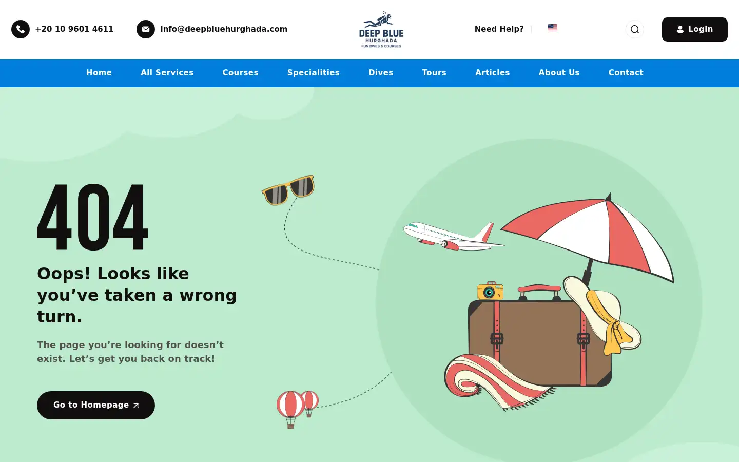 Screenshot of deepbluehurghada.com