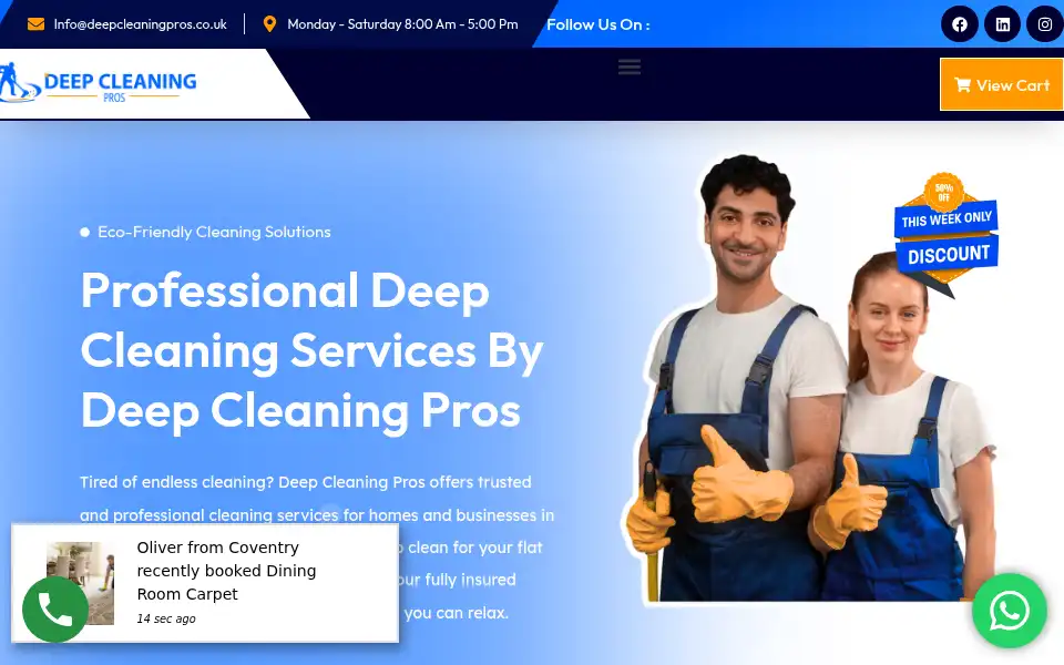 Screenshot of deepcleaningpros.co.uk