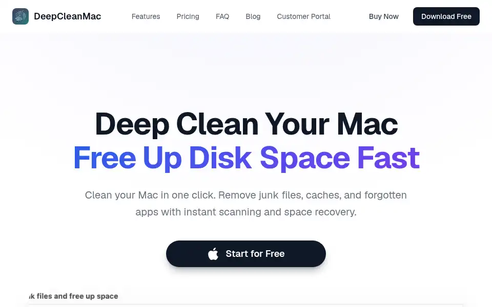 Screenshot of deepcleanmac.com