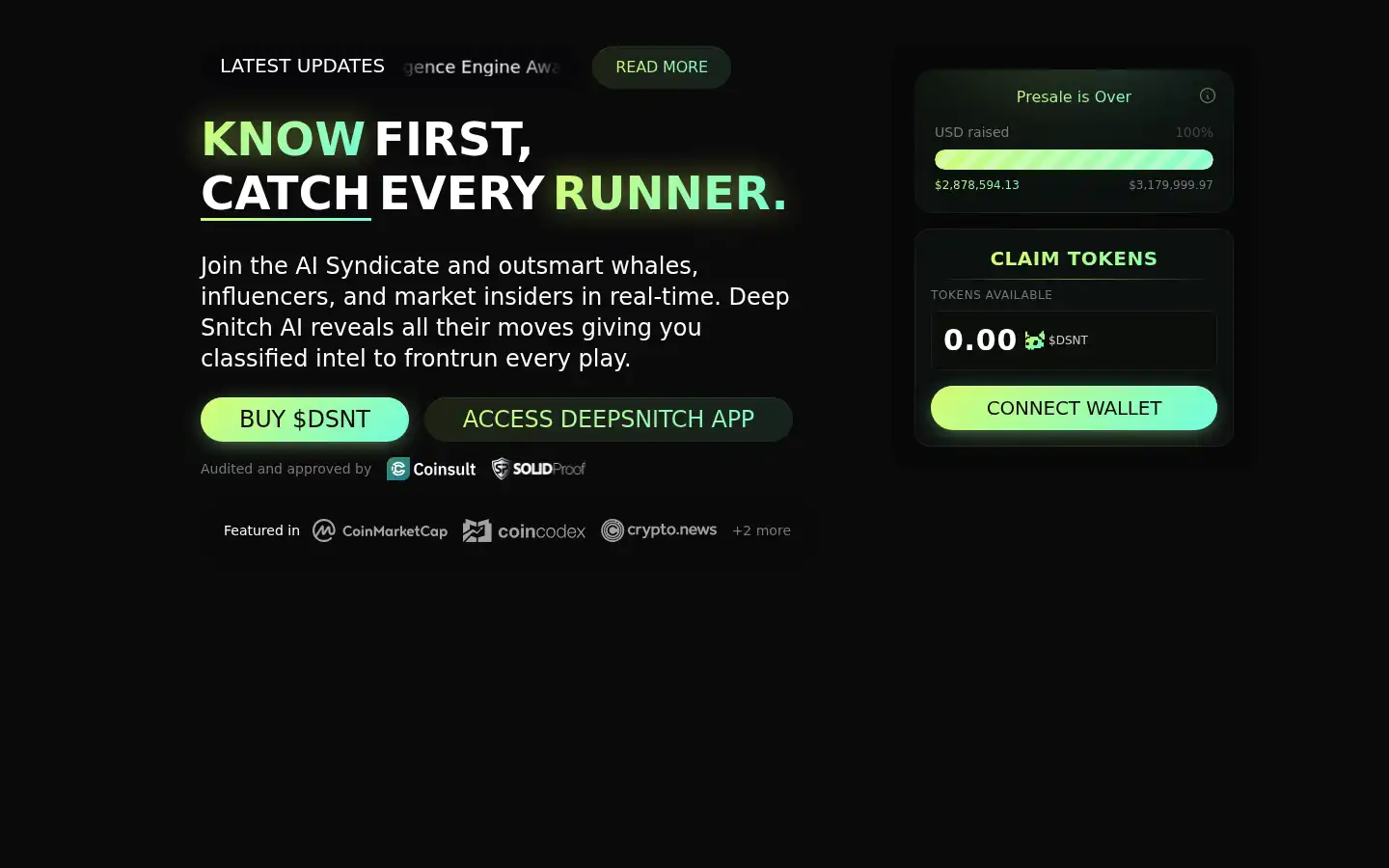 Screenshot of deepsnitch.ai