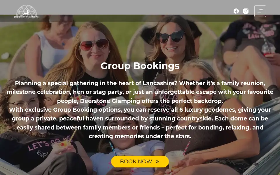 Screenshot of deerstoneglamping.co.uk