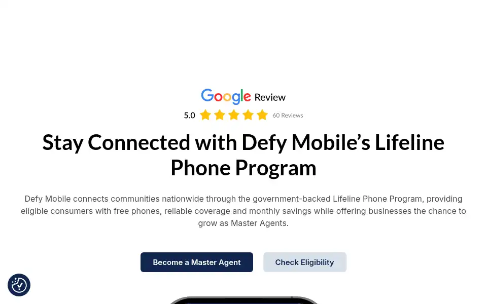 Screenshot of defymobile.com