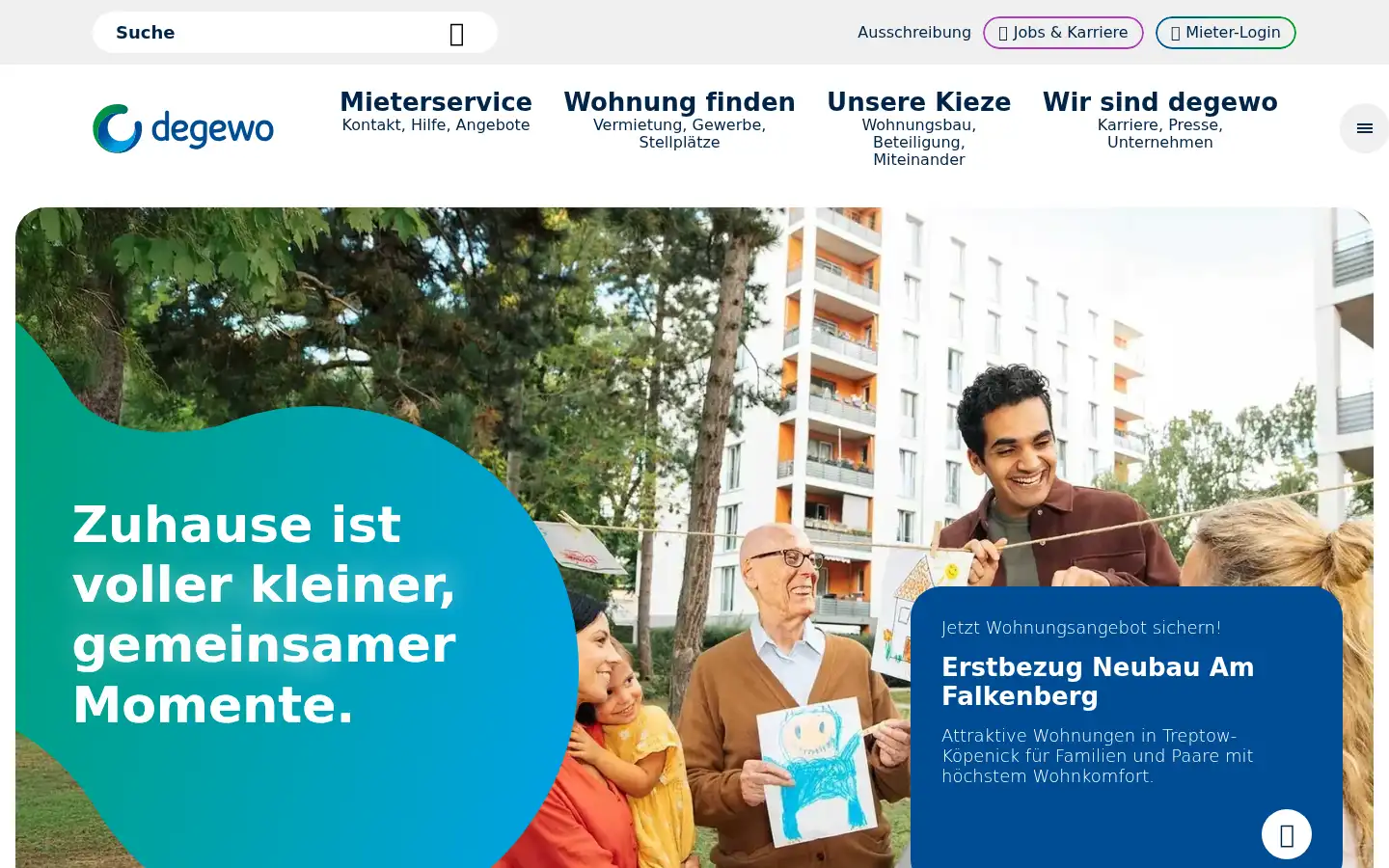Screenshot of degewo.de