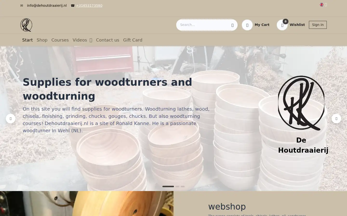 Screenshot of dehoutdraaierij.nl