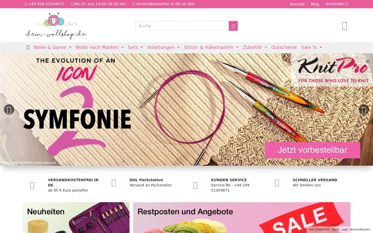 Screenshot of dein-wollshop.de