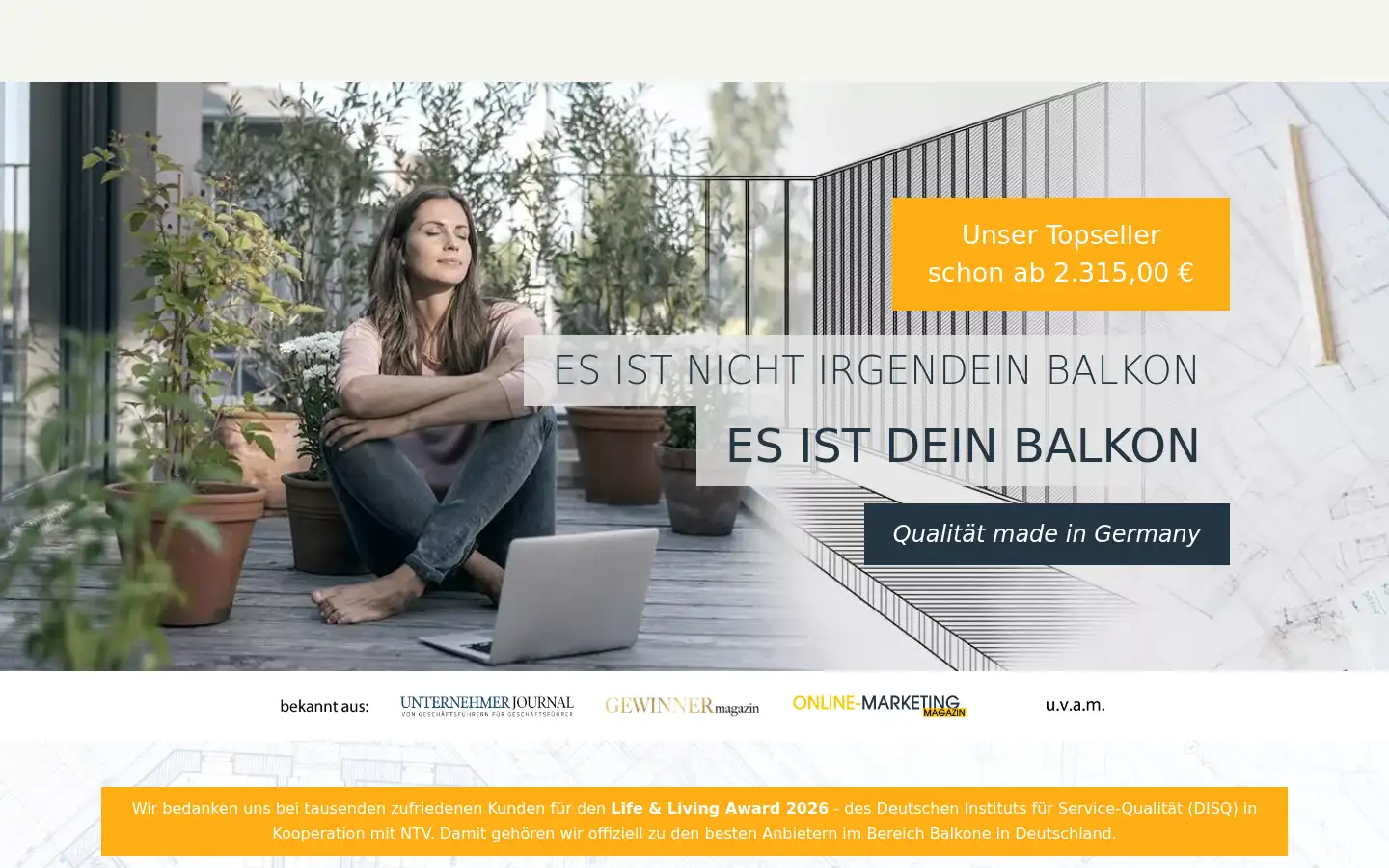 Screenshot of deinbalkon.de