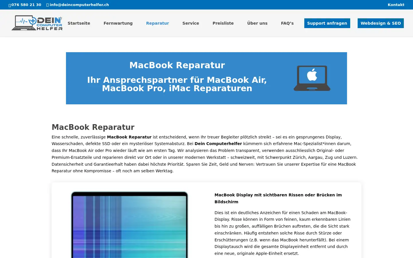 Screenshot of deincomputerhelfer.ch