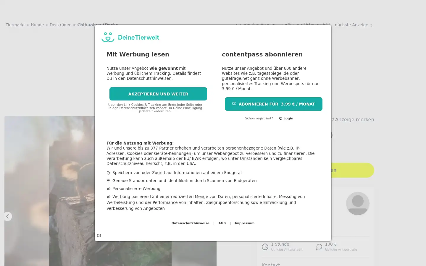 Screenshot of deine-tierwelt.de